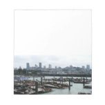 San Francisco and Pier 39 Sea Lions City Skyline Notepad