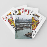 San Francisco and Pier 39 Sea Lions City Skyline Playing Cards