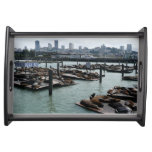San Francisco and Pier 39 Sea Lions City Skyline Serving Tray