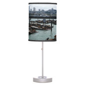 San Francisco and Pier 39 Sea Lions City Skyline Table Lamp (Front)