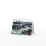 San Francisco and Pier 39 Sea Lions City Skyline Thank You Card