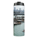 San Francisco and Pier 39 Sea Lions City Skyline Thermal Tumbler
