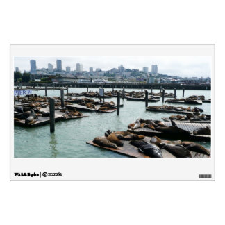 San Francisco and Pier 39 Sea Lions City Skyline Wall Decal