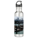 San Francisco and Pier 39 Sea Lions City Skyline Water Bottle