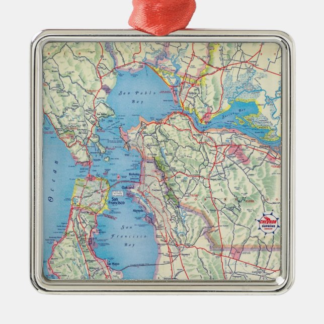 San Francisco and Vicinity Metal Ornament (Front)