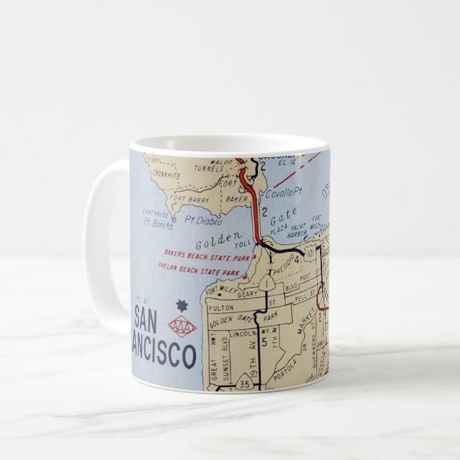 San Francisco Area Map  Coffee Mug (Front Left)