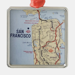 San Francisco Area Map  Metal Ornament