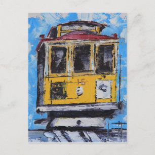 San Francisco Art, Cable Car Painting, California Postcard