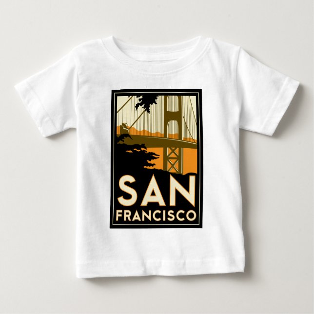 San Francisco Art Deco Travel Poster Baby T-Shirt (Front)