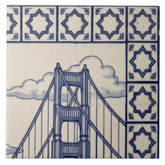 San Francisco Azulejo Mural 2 of 6 Top Right Ceramic Tile