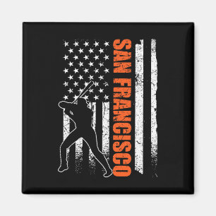 San Francisco Baseball Flag Usa Vintage Patriotic Magnet