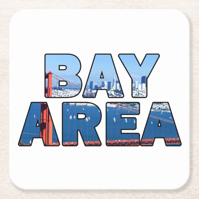 San Francisco Bay Area Square Paper Coaster (Front)