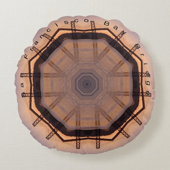 San Francisco Bay Bridge Round Pillow (Front)