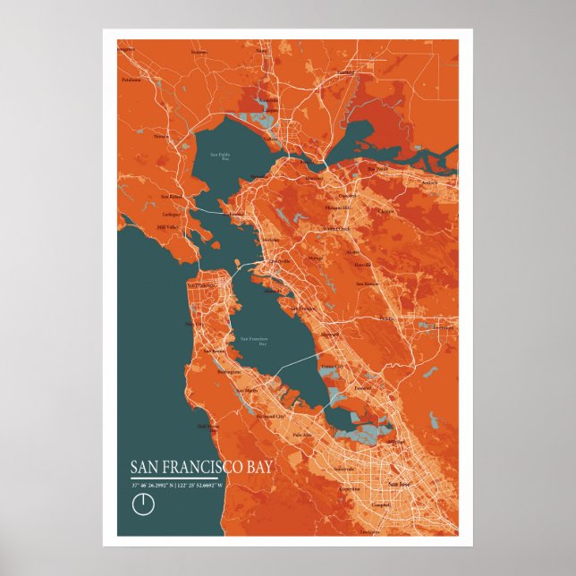 San Francisco Bay Map Poster (Front)