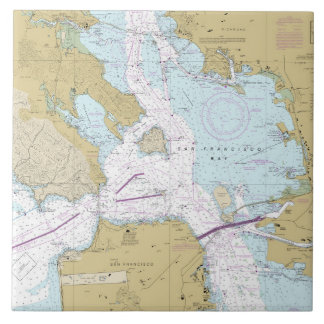 San Francisco Bay Nautical Chart Ceramic Tile