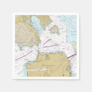 San Francisco Bay Nautical Chart Napkins