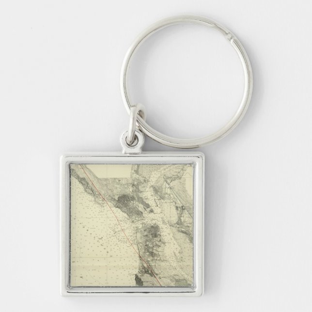 San Francisco Bay showing San Andreas Rift Keychain (Front)