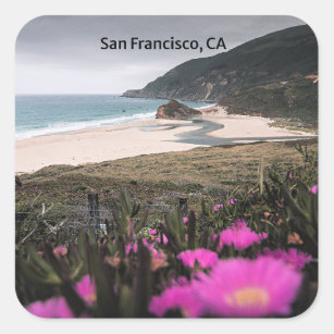 San Francisco beach Square Sticker