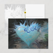 San Francisco Blue Heart - postcard