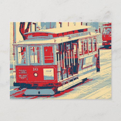 San Francisco blue red Postcard
