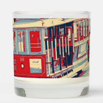 San Francisco Blue Red Scented Candle by MehrFarbeImLeben at Zazzle