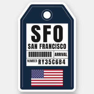 San Francisco Boarding Pass - California SFO Sticker