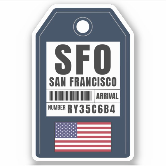 San Francisco Boarding Pass - California SFO Sticker (Front)