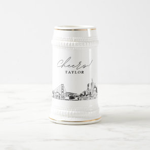 San Francisco Bridal Party Gift Personalized Beer Stein