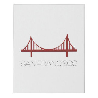 San Francisco Bridge Modern Minimalist Faux Canvas Print