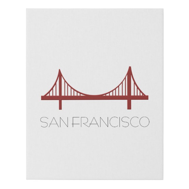 San Francisco Bridge Modern Minimalist Faux Canvas Print (Front)