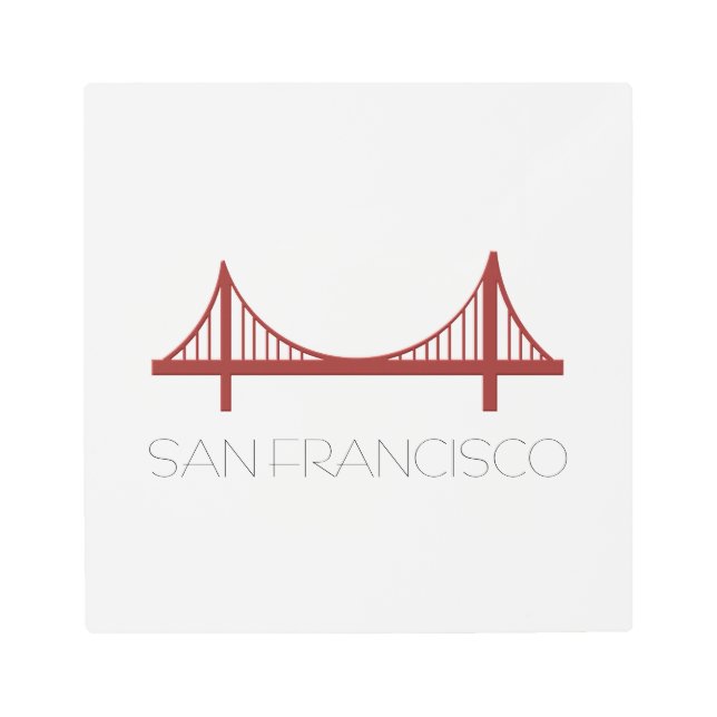 San Francisco Bridge Modern Minimalist Metal Print (Front)