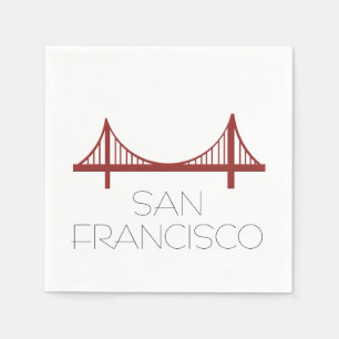 San Francisco Bridge Modern Napkins
