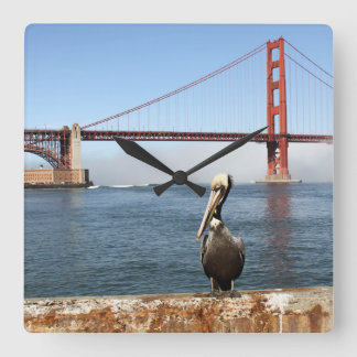 San Francisco Bridge Pelican Square Wall Clock