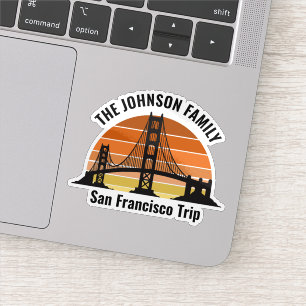 San Francisco Bridge Sunset Custom Laptop Sticker