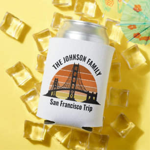 San Francisco Bridge Sunset Custom Souvenir Can Cooler