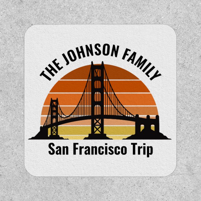 San Francisco Bridge Sunset Custom Souvenir Patch (Front)