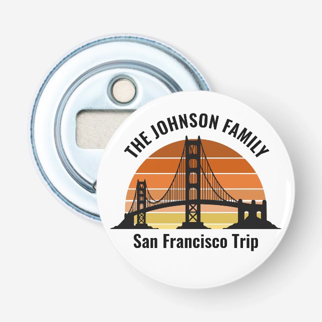 San Francisco Bridge Sunset Custom Trip Souvenir Bottle Opener (Front)