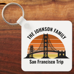 San Francisco Bridge Sunset Custom Trip Souvenir Keychain