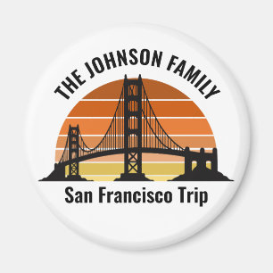 San Francisco Bridge Sunset Custom Vacation Magnet
