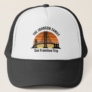 San Francisco Bridge Sunset Custom Vacation Trucker Hat
