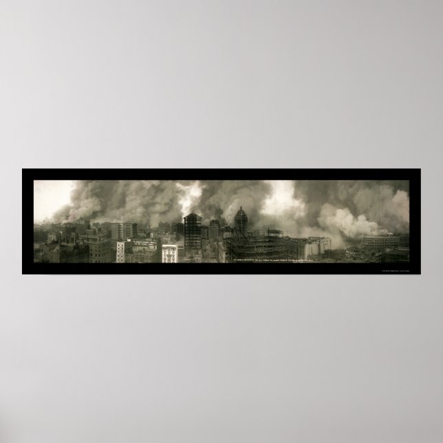 San Francisco CA Burning Photo 1906b Poster (Front)