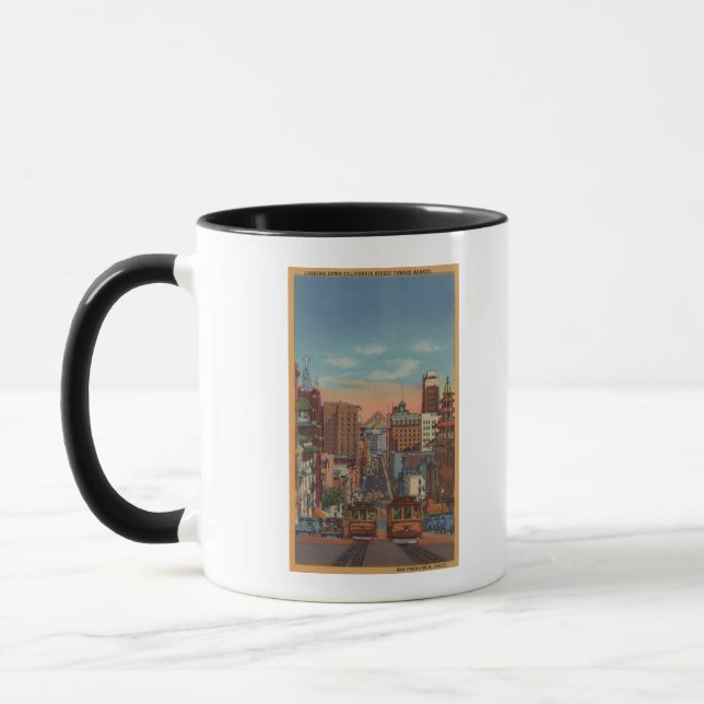 San Francisco, CA - Cable Cars going up Mug (Left)