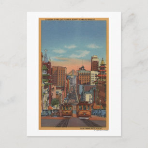 San Francisco, CA - Cable Cars going up Postcard