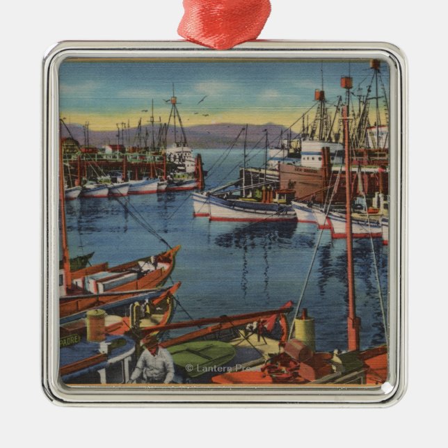 San Francisco, CA Fishing Fleet at Fisherman's Metal Ornament (Front)