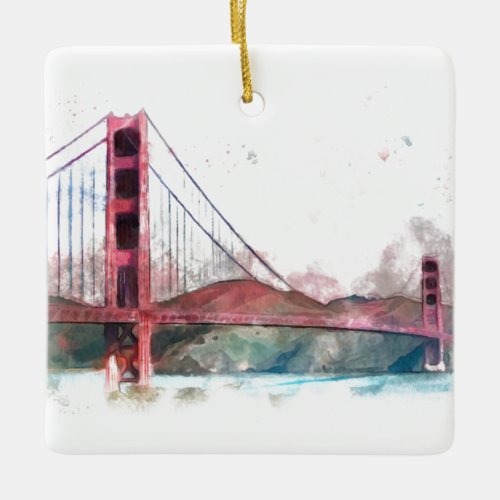 San Francisco CA _ Golden Gate Bridge Ceramic Ornament