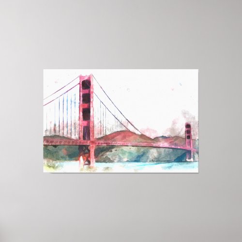 San Francisco CA _ Golden Gate Bridge Large Clock Canvas Print