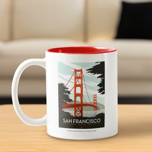 San Francisco CA _ Golden Gate Bridge Two_Tone Coffee Mug