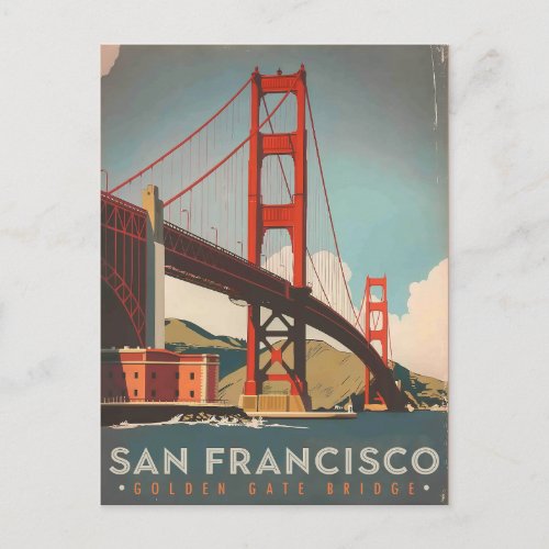 San Francisco CA _ Golden Gate Bridge vintage Postcard
