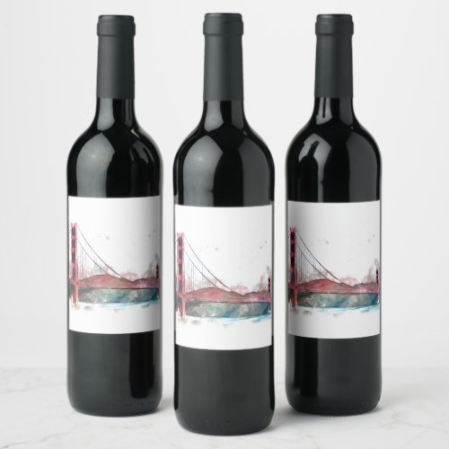 San Francisco CA _ Golden Gate Bridge Wine Label