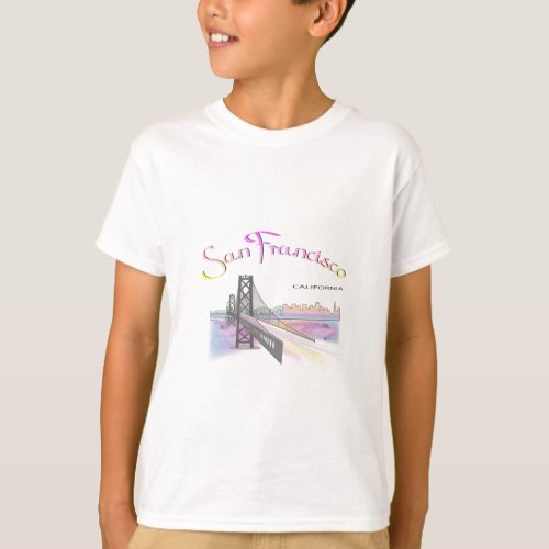 San Francisco CA Golden Gate Rainbow T_Shirt